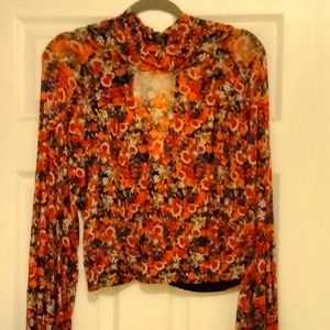 Free people sheer flowered top